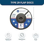 Benchmark Abrasives 6" x 7/8" Premium High Density Jumbo Zirconia Type 29 Flap Discs for Angle Grinder, 6 Inch Sanding Discs, Finishing, Deburring, Rust Removal - (10 Pack) 120 Grit