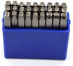 27pcs Heavy Duty Steel Stamp Uppercase Reverse Letters 1/8 3mm Hand Stamping Character Mark Code Alphabet Punch Kit for Bracelet Ring Jewelry Sheet Metal Plate Making Mold Die