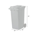 PRO&Family Wheeled Outdoor Trash Can Garbage Can Garage Trash Can for Restaurants/Hospitals/Offices/Back of House/Warehouses/Home (Green, 32 Gallon)