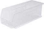 Akro-Mils 30234 AkroBins Plastic Storage Bins, Space-Saving Stackable Bins for Garage, Pantry, Craft Organization, 15-" x 5-" x 5-", Clear, 12-Pack