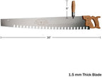 Hand Saw for Wood Cutting - 3’ One Man Crosscut Saw for Logging with Screw-on Auxiliary Handle, Great American Style Teeth, and Self-Clearing Gullets by Kings County Tools