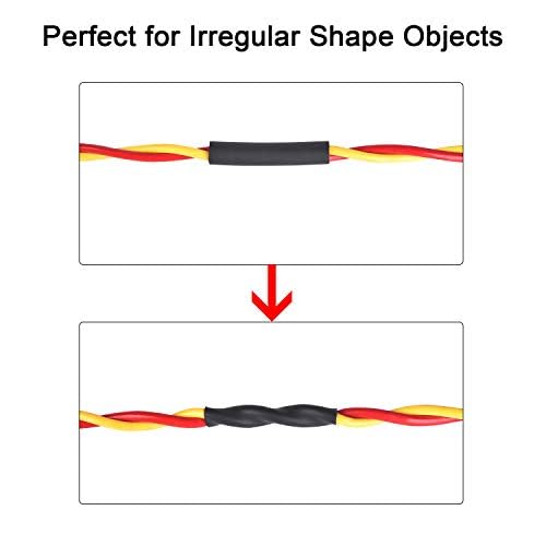 XHF UL Listed 225 Pcs 3:1 Waterproof Heat Shrink Tubing Kit Marine Grade Adhesive Lined Heat Shrink Tube, Insulation Sealing Oil-Proof Wear-Resistant Red