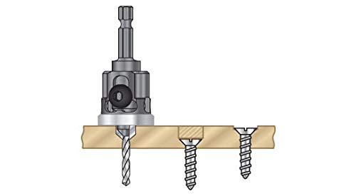 Amana Tool - (55296) Carbide Tipped 82° Countersink with Adjustable Low Friction Depth Stop, 3/8 Dia x 5/32 Drill Dia x 1/4 In