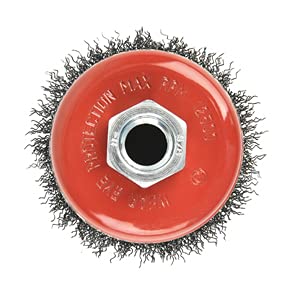 2PCS 3 Inch Carbon Steel Crimped Wire Wheel Cup Brush Set for Grinders, Coarse Crimped with 5/8-Inch-11 Threaded Arbor, Max RPM 12,500, Light-Duty Conditioning for Metal, Rust Removal, Abrasives