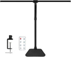 LED Desk Lamp for Office Dorm Home - Eye Caring Desk Light with Timer, Remote Control 24W 5 Color Brightest Dual Screen Computer Monitor Gooseneck Dimmable Table lamp with Anti-Glare Cover Base