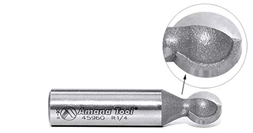 Amana Tool - AMS-557 4-Pc Carbide Tipped Ball End Router Bit Set 1/2" Shank