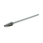 Benchmark Abrasives 6” Taper Shape Radius Double Cut Tungsten Carbide Die Grinder Bits Metal Deburring Tool Rotary Burr, 1/4 Inch Shaft, Engraving Tool for Woodworking Shaping Carving (SL-4)