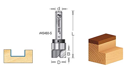 Amana Tool - 45462-S Carbide Tipped Flush Trim Plunge Template 5/8 Dia x 1/4" Sh