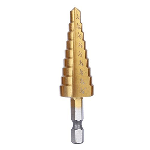 3Pcs/Set High Speed Steel Titanium Step Drill Bit Set with Pouch Impact Driver Compatible 28 (1/8-3/4'')