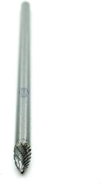 Benchmark Abrasives 6” Pointed Tree Shape Double Cut Tungsten Carbide Die Grinder Bits Metal Deburring Tool Rotary Burr, 1/4 Inch Shaft, Engraving Tool for Woodworking Shaping Carving (SG-1)