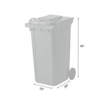 PRO&Family Wheeled Outdoor Trash Can Garbage Can Garage Trash Can for Restaurants/Hospitals/Offices/Back of House/Warehouses/Home (Green, 96 Gallon)