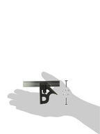 Starrett Steel Combination Square with Square Head - 4" Blade Length, Cast Iron Heads, Hardened Steel, Reversible Lock Bolt, 4R Graduation Type - 11H-4-4R
