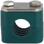 2 1/2" Tubeclo Standard Series Pipe Clamp, Polypropylene with 316 Stainless Steel Hardware, Weld Mounting