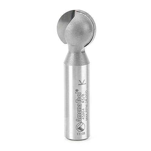 Amana Tool - 45964 Carbide Tipped Ball End 3/8 Radius x 11/16 Dia x 1/2 Shank
