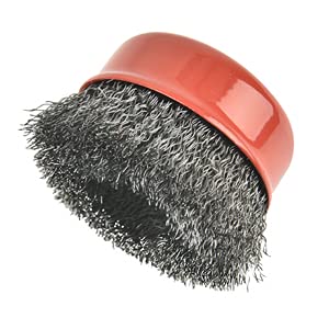 10PCS 3 Inch Carbon Steel Crimped Wire Wheel Cup Brush Set for Grinders, Coarse Crimped with 5/8-Inch-11 Threaded Arbor, Max RPM 12,500, Light-Duty Conditioning for Metal, Rust Removal, Abrasives