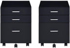 File Cabinet, 3 Drawers Filing Cabinet for Home Office, with Wheels, for A4, Letter Sized Documents, Hanging File Folders (Black-2)