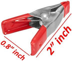Wideskall® 2" inch Mini Metal Spring Clamps w/Red Rubber Tips Clips (Pack of 12)