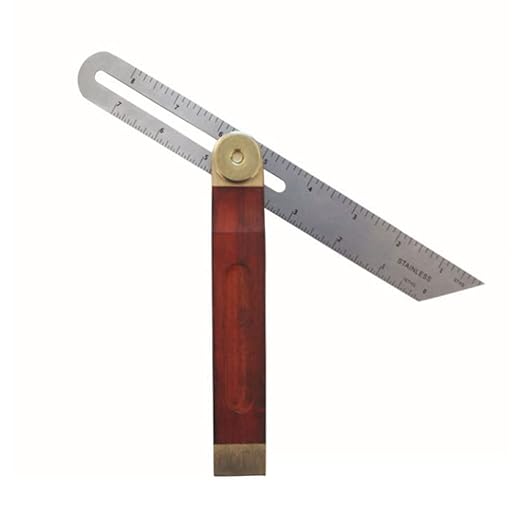Sliding T-Bevel Gauge, T Bevel Angle Finder with Wooden Handle, Woodworking Measurements Ruler with Locking Mechanism and Dual Scales for Carpenter