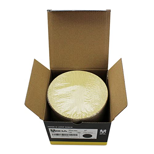 BHA 5" Inch No Hole Hook and Loop Sanding Discs for Orbital DA Sanders - 100 Pack (120 Grit)