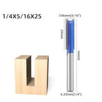 Professional Double Flute Straight Router Bits, 1/4 Shank Flush Trim Router Bit Set, Cutting Diameter Respectively 1/2”,1/4”, 3/8”,5/16” (Size 1)
