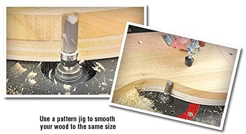 Amana Tool 45466 Carbide Tipped Flush Trim Plunge Template Router Bit 1 Inch Dia x 1 Inch x 3/8 Shank with Upper Ball Bearing