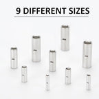 5 PCS Non-Insulated Butt Connectors Kit, AWG #2 Wire Ferrules, Electrical Wire Connectors Crimp Ferrule Terminals Kit-BN38