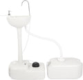 Outvita Portable Camping Sink w/ 19L Water Tank Rolling Wheels Towel Holder Soap Dispenser Faucet, Outdoor Foot Pump Washing Station for RV Boat Travel Picnic Worksit