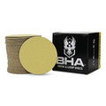 BHA 5" Inch No Hole Hook and Loop Sanding Discs for Orbital DA Sanders - 100 Pack (220 Grit)