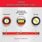 Kapro - 770 Exodus Professional Box Level - 12" - With 45° Vial & Ruler - For Leveling, Measuring, Marking, and Cutting - Features 3 Vials, Precise Straightedge, and Wall-Grip