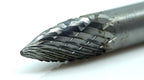 Benchmark Abrasives 6” Pointed Tree Shape Double Cut Tungsten Carbide Die Grinder Bits Metal Deburring Tool Rotary Burr, 1/4 Inch Shaft, Engraving Tool for Woodworking Shaping Carving (SG-1)