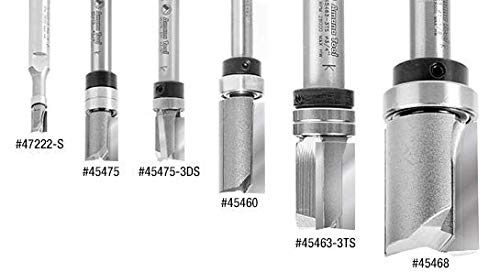 Amana Tool 45365 Carbide Tipped Flush Trim Plunge Template Router Bit 1 Dia x 1 Inch x 1/2 Shank with Upper Ball Bearing