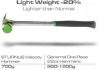 Sturnus Orange 13oz Velocity Rip Claw Hammer – 13oz, Lightweight Aluminum & Ergonomic, Pro-Grade with Anti-Vibration Grip (Smooth Face, Short Handle)