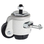 2' Retractable Leveling Caster with Ratcheting and Stemless | Nylon Wheel and NBR Pad | Ivory Color | 550 LBS Load Capacity | Single Caster