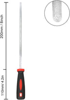 YKLP 8inch Diamond Coated Round File Plastic Handle Hand Tools for Grinding on Glass, Stone, Marble, Rock, Bone 120 Grit2