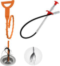 Drain Snake with Bendable Hose & 4 Claws - Flexible Hair Drain Clog Remover Tool for Sink, Toilet, Shower, and Tight Spaces, Grabber Claw Pick Up Reacher for Clogged Drains Cleaning (23.6in)