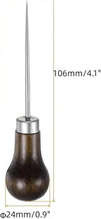 Wooden Handle Scratch Awl for Leather Punch Hole or DIY Handmade (Gourd Awl)