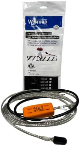 Unjacketed Self-Regulating Heater Cable Kit – 120V, Pre-Terminated Plug, for Indoor Residential Pipe Protection Only (24FT)