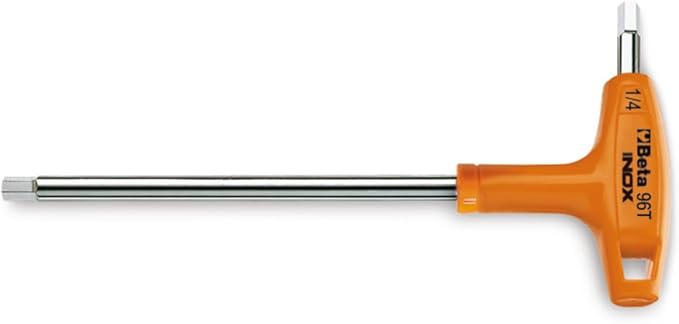 Beta 96TINOX Stainless Steel High Torque T-Handle Hex Key Allen Wrench, Metric 3mm