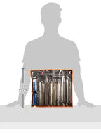 Neiko 00109A Metal File and Rasp Set | 12 Piece, 10, 8, and 6 Inch Extra Slim Flat, Half, Mill, and Round Files Set | Non Slip PVC Handle, Wood File | Heat Treated Carbon Steel Two Way File