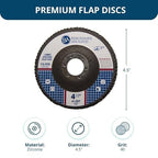 Benchmark Abrasives 4.5" x 7/8" Premium High Density Jumbo Zirconia Type 27 Flap Discs 4 1/2 for Angle Grinder, Sanding Discs, Finishing - Grinding Wheels 4 1/2 inch - (10 Pack) - 40 Grit