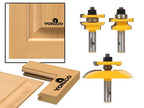 YONICO Raised Panel Cabinet Door Rail and Stile Router Bits Set 3 Bit Round Over 1/2-Inch Shank 12343