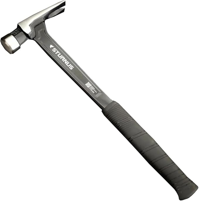 Sturnus Graphite 13oz Velocity Rip Claw Hammer – 13oz, Lightweight Aluminum & Ergonomic, Pro-Grade with Anti-Vibration Grip (Smooth Face, Long Handle)