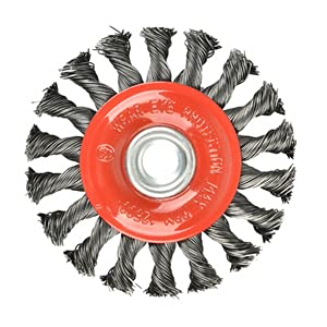 10 PCS - 4 Inch Twist Knotted Wire Wheel Brush for Grinders and Angle Grinder - 5/8 Inch-11 Threaded Arbor - 0.020 Inch Carbon Steel Wire - Heavy-Duty Conditioning for Metal - 4" x 5/8-Inch | 11 UNC