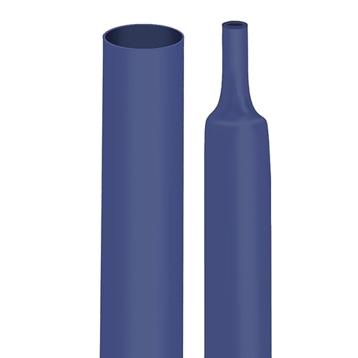 XHF 1 Inch 4Ft 3:1 Waterproof Heat Shrink Tubing Roll Marine Grade Adhesive Lined Heat Shrink Tube, Insulation Sealing Oil-Proof Wear-Resistant Blue