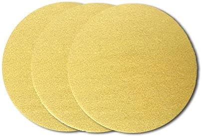 Starcke Premium 6 Inch No Hole Hook and Loop Grip Sanding Discs - Gold Aluminum Oxide - for Wood, Auto Body, Paint, Primer, Metal, and Plastics (50 Pack, 240 Grit)