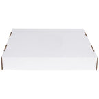 AVIDITI 40 or 50 Gallon Corrugated Cardboard Trash Can and Recycling Bin Lids (10-Pack) 18"L x 18"W x 3"H, White, Reusable and Disposable Garbage Lid for Parties and Outdoor Events