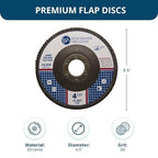Benchmark Abrasives 4.5" x 7/8" Premium High Density Jumbo Zirconia Type 27 Flap Discs 4 1/2 for Angle Grinder, Sanding Discs, Finishing - Grinding Wheels 4 1/2 inch - (3000 Pack) - 60 Grit