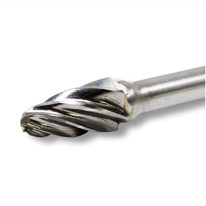 Benchmark Abrasives Ball Shape Premium Tungsten Carbide Burr with 1/4 Inch Shank Aluminum Cut Rotary Tool, Engraving Tool for Non-Metals Shaping Carving (SF-3NF)