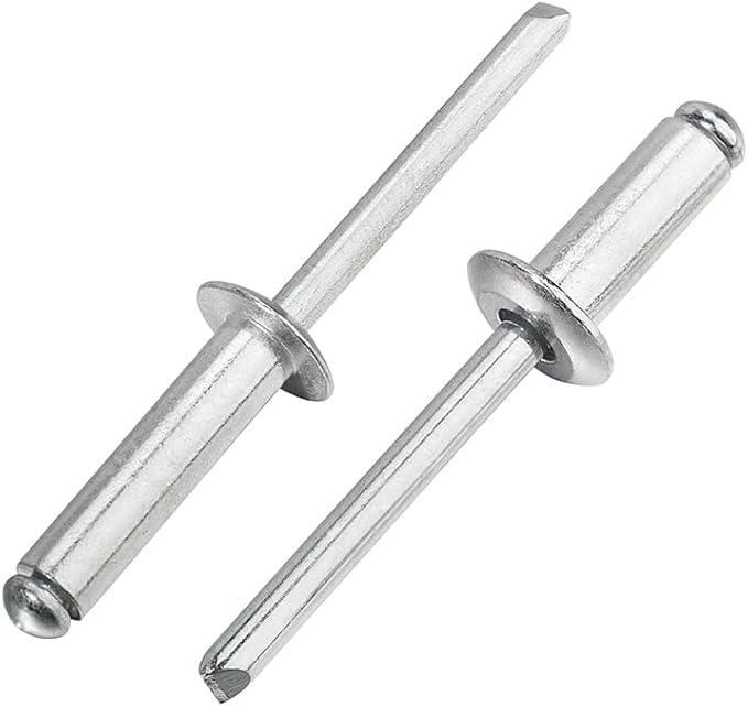 Linkup 600pcs pack 3/32" x 5/32" Pop blind Rivets, 2.4mm x 4mm pop rivets,Aluminum Body Steel Mandrel Rivets (Silver),Dome Head aluminum rivets