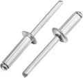 Linkup 220pcs pack 5/32" x 1/2" Pop blind Rivets, 4mm x 13mm pop rivets,Aluminum Body Steel Mandrel Rivets (Sliver),Dome Head aluminum rivets